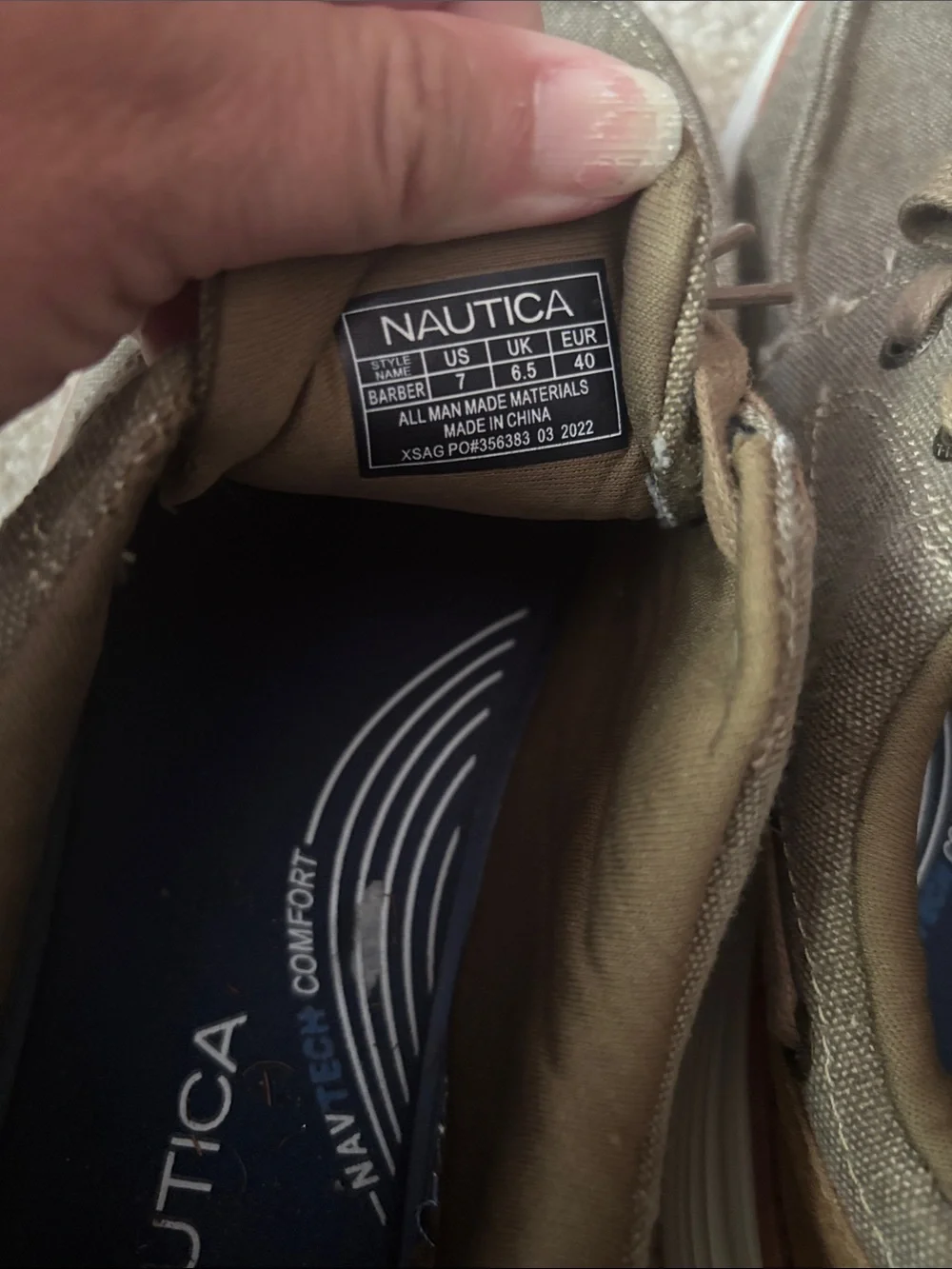 Nautica BarberCanvas Lace-Up Boat Shoes Tan Men’s Size 7